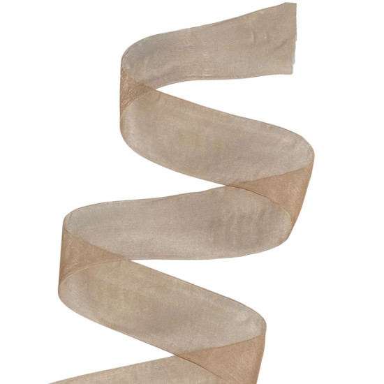 Лента с органзы "молочный шоколад" 4,0 см х  50 ярдов Коричневый Marill (D02040-160)