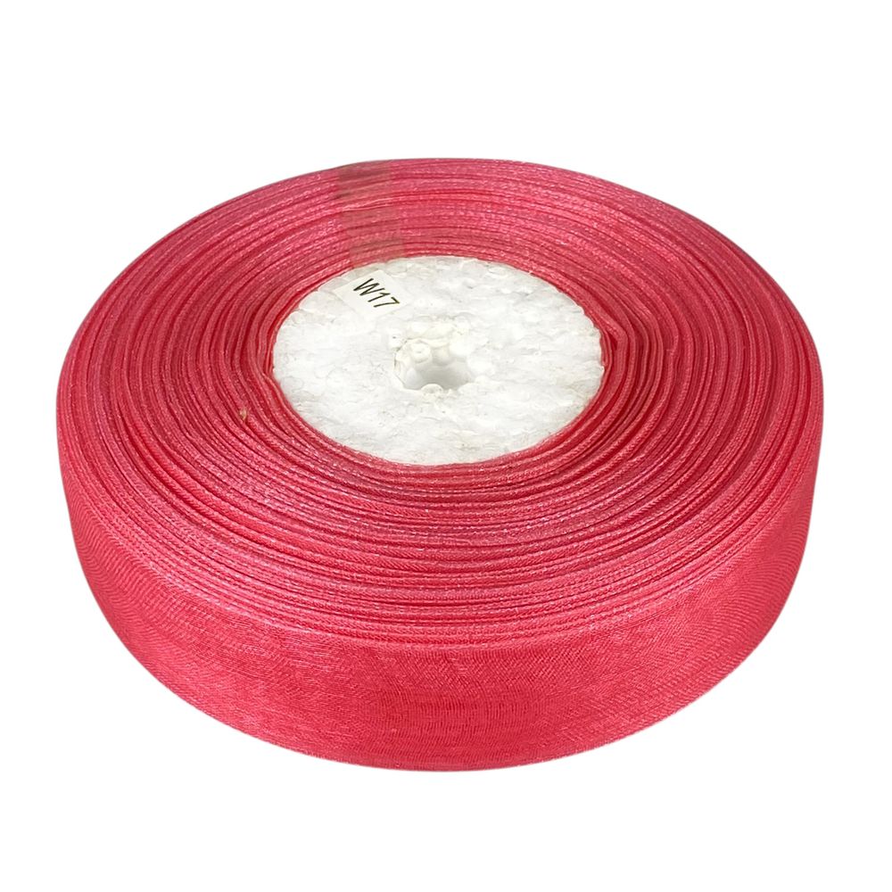 Лента с органзы "чайная роза"2,0 см х  50 ярдов Красный Marill (D02020-260)