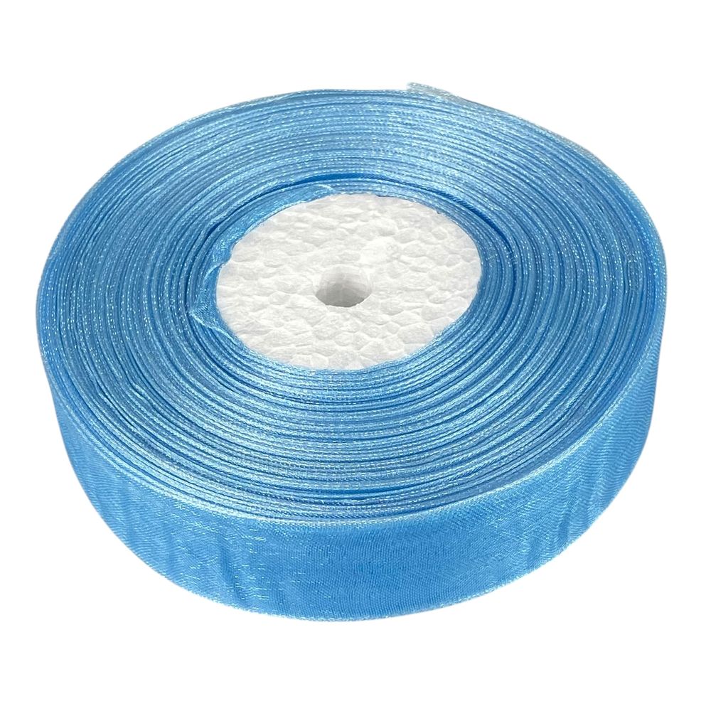 Лента с органзы голубая 2,0 см х  50 ярдов Голубой Marill (D02020-065)