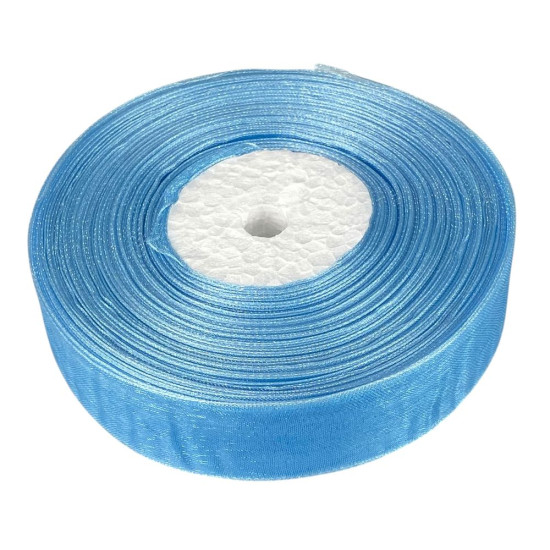 Лента с органзы голубая 2,0 см х  50 ярдов Голубой Marill (D02020-065)
