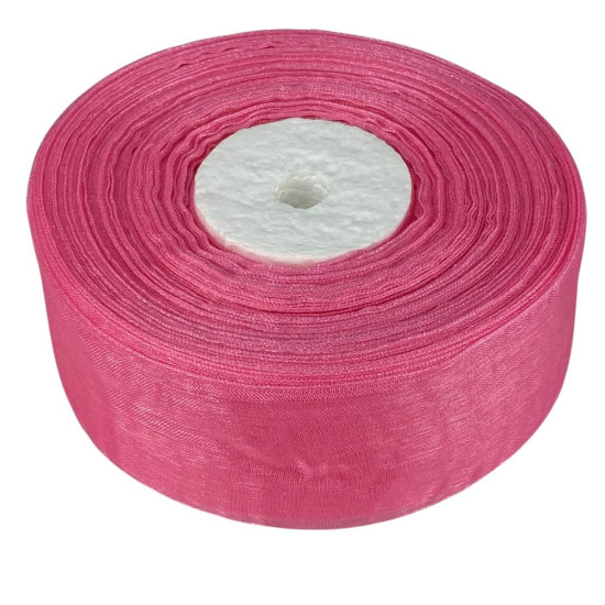 Лента с органзы  малиновая 4,0 см х  50 ярдов Розовый Marill (D02040-94)