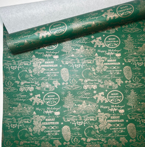 Папір новорічний для пакування подарунків 70см х 7 м (Пт 875)
