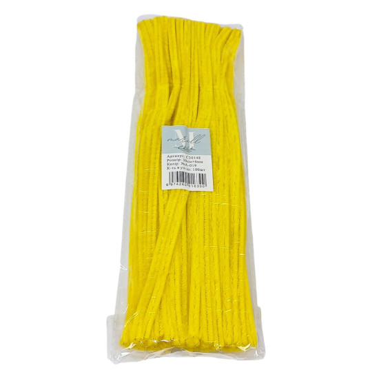 Синельная проволока, 300 х 6мм, желтый, 100 шт (C30148 yellow-A-019)