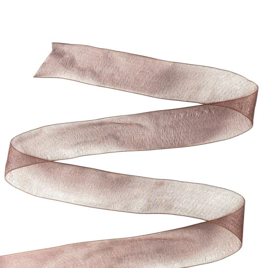 Лента с органзы  коричневая 2,5 см х  50 ярдов Коричневый Marill (D02025-bk05)