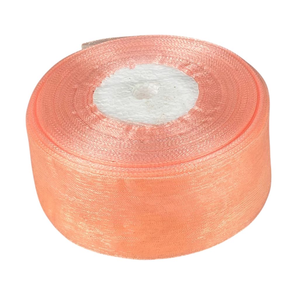 Лента с органзы  "персиковая пудра" 4,0 см х  50 ярдов Marill (D02040-07)