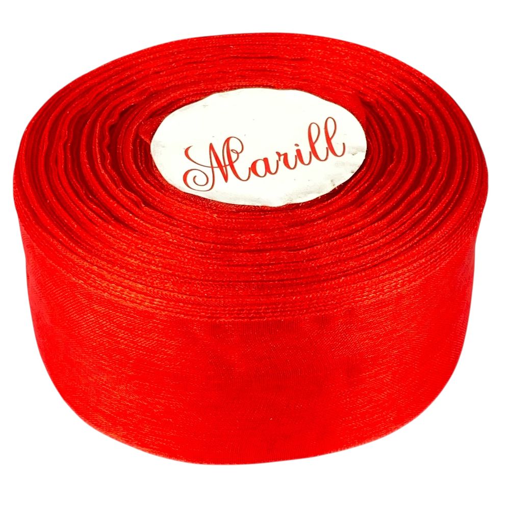 Лента с органзы  красная 4,0 см х  50 ярдов Красный Marill (D02040-1026)
