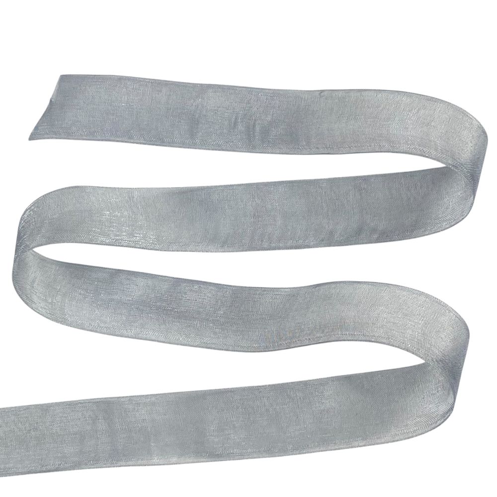 Лента с органзы  темно-серая 2,5 см х  50 ярдов Серый Marill (D02025-1059)