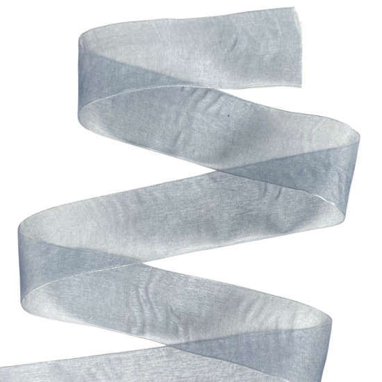 Лента с органзы  серая 4,0 см х  50 ярдов Серый Marill (D02040-1059)