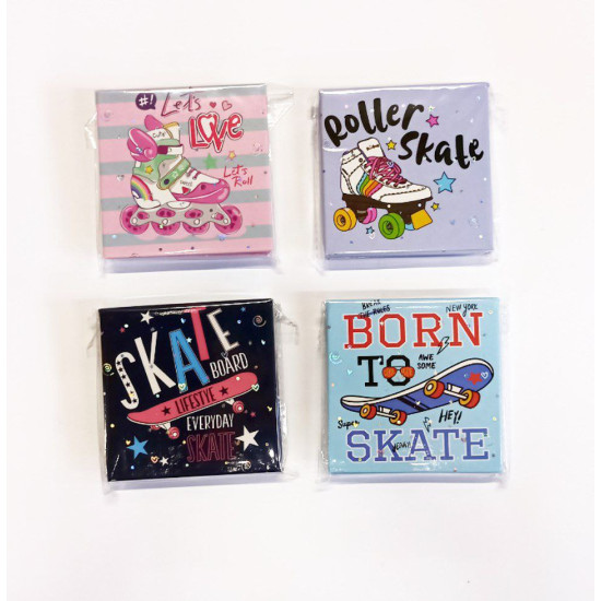 Блокнот детский 70 л 8 х 8см  "Скейт" Разноцветный Unison (BT-043)