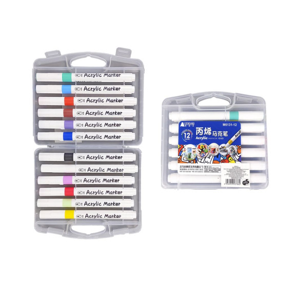 Набор акриловых скетч маркеров Aodemei 12шт Разноцветный Без бренда (6131-12M)
