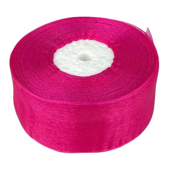 Лента с органзы  малиновая  4,0 см х  50 ярдов Розовый Marill (D02040-027)