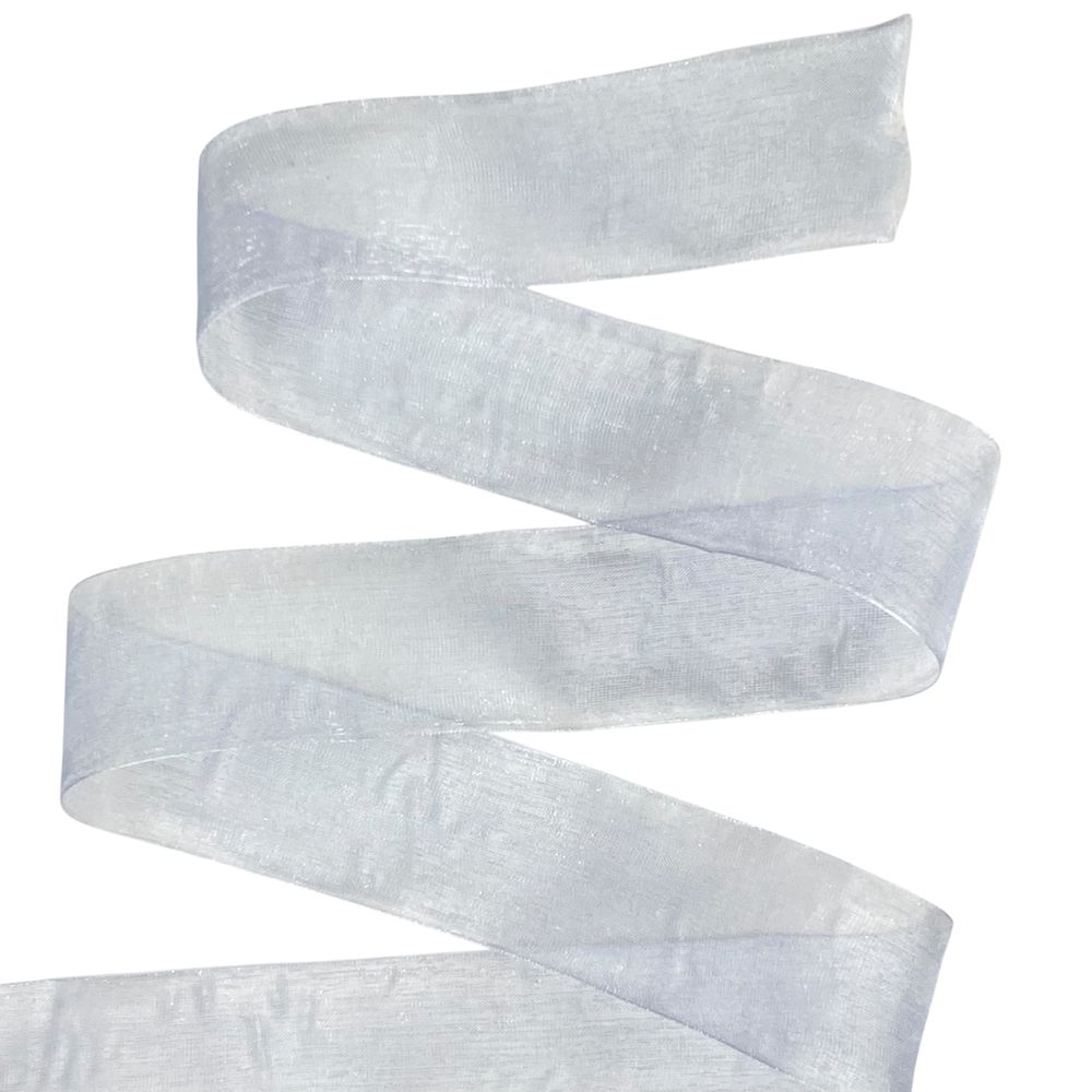 Лента с органзы  серая 4,0 см х  50 ярдов Серый Marill (D02040-bk38)