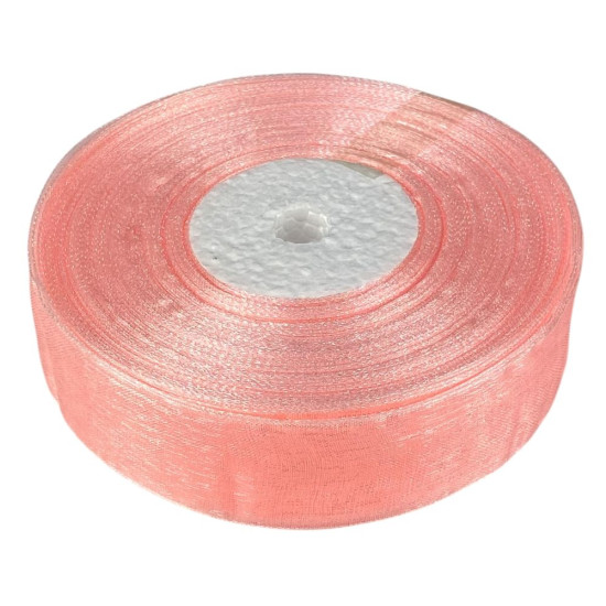 Лента с органзы персиковая  2,5 см х  50 ярдов Marill (D02025-1022)