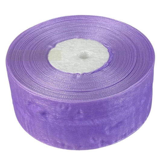 Лента с органзы  сиреневая  4,0 см х  50 ярдов Фиолетовый Marill (D02040-021)