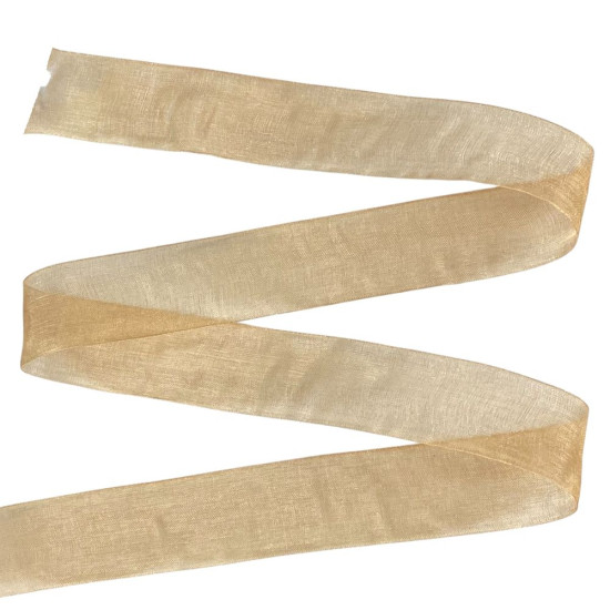 Лента с органзы  ореховая 2,5 см х  50 ярдов Коричневый Marill (D02025-bk18)