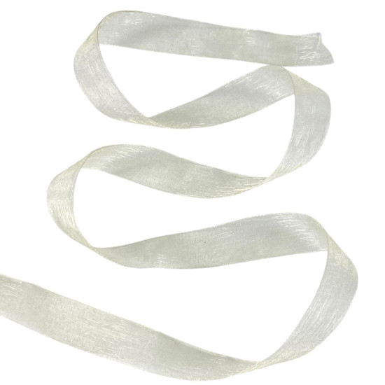 Лента с органзы кремовая 2,0 см х  50 ярдов Бежевый Marill (D02020-1002)