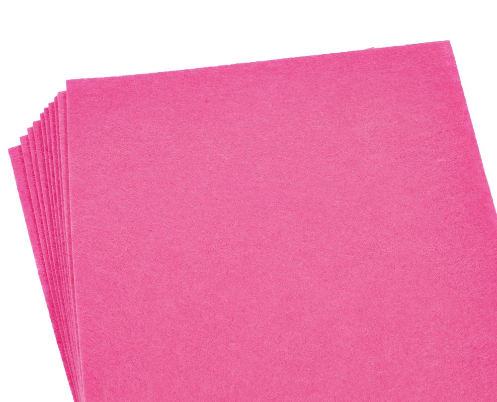 Фетр 20 х 30см, 1,2мм, 10 листів, темно рожевий Рожевий Unison (170HQ-003)