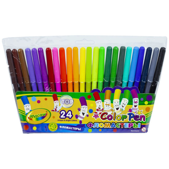 Фломастер MC-1678-24 Macaw 24 кольори в пластиковій  упаковці (MC-1678-24)