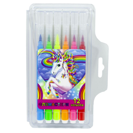 Фломастеры с мягкой кистью 12цветов 14см Разноцветный Unison (6886-12)