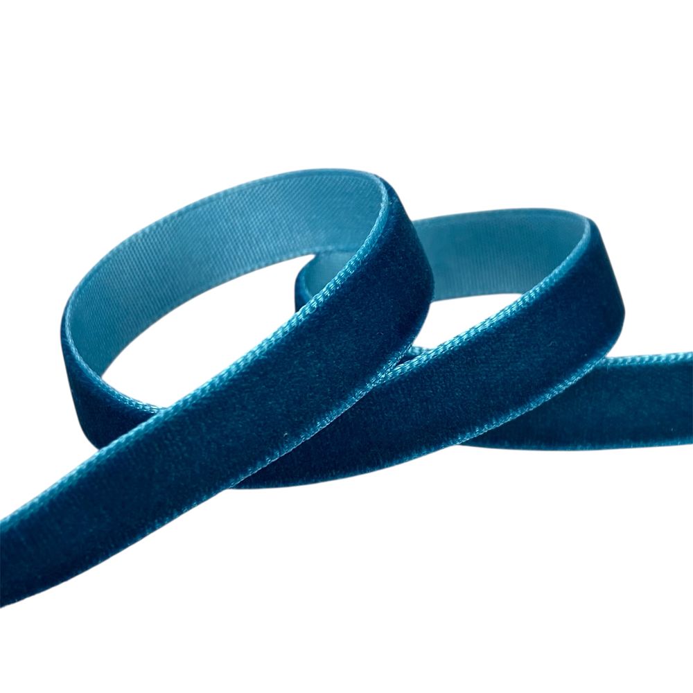 Бархатная лента  1,0 см х 50 ярдов Синий Marill (D00810- C 29)