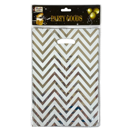 Пакеты подарочные полиэтиленовые 17 х 25см, 400мкм фольга, 10шт (10718 silver)