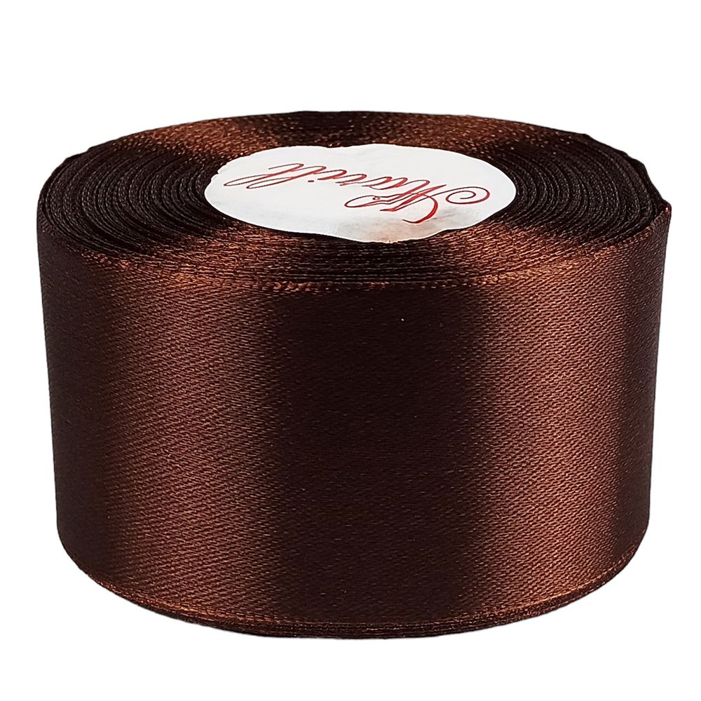 Атласна стрічка 4см (±5мм) x 33м Коричневий Marill (LA4033-32)