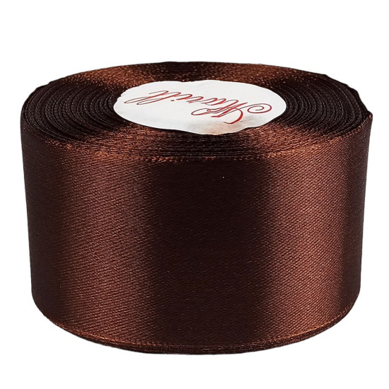Атласна стрічка 4см (±5мм) x 33м Коричневий Marill (LA4033-32)