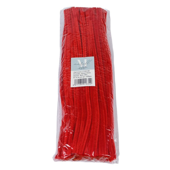 Синельная проволока, 300 х 6мм, красный, 100 шт (C30148 red-A-001)