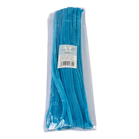 Синельная проволока, 300 х 6мм, бирюза, 100 шт (C30148 turquoise-KR-014)