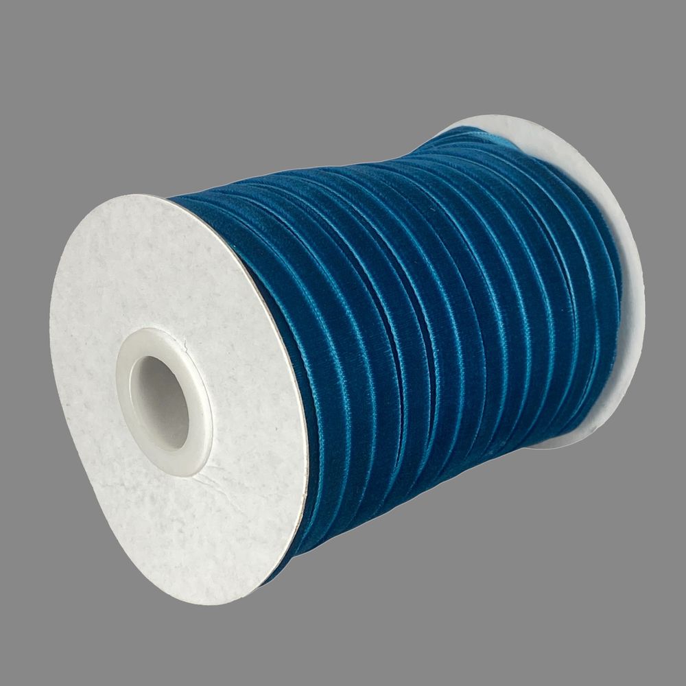 Бархатная лента  0,6 см х 50 ярдов Синий Marill (D00806- C 29)