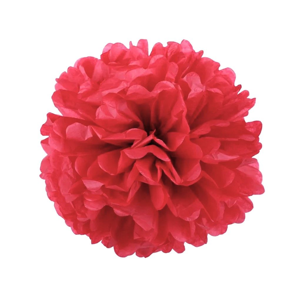 Помпоны декоративные бумажные 25см Красные (0815-22   Red)