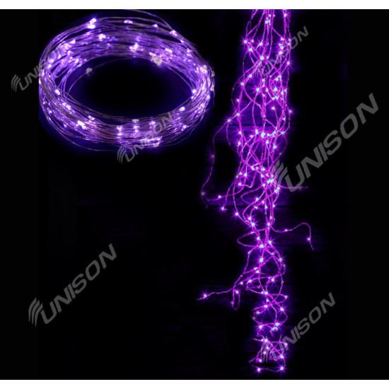 ПУЧОК-РОСА 240LED, 10 линий по 2,4м, фиолетовый (с мерцанием) (1921-080)