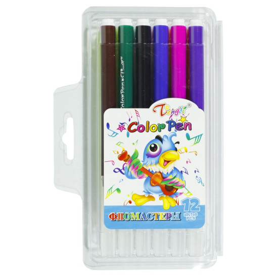 Фломастеры 12 цветов, TD-6886-12 (TD-6886-12)