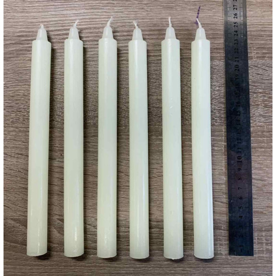 Свеча столовая время горения 8 часов, Ø ≈ 2,2 см, ⇕ ≈ 25 см Белый Unison (C022*250/1-1.9)