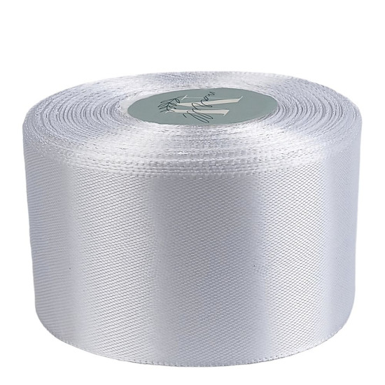 Атласна стрічка 4см (±5мм) x 33м Білий Marill (LA4033-01)