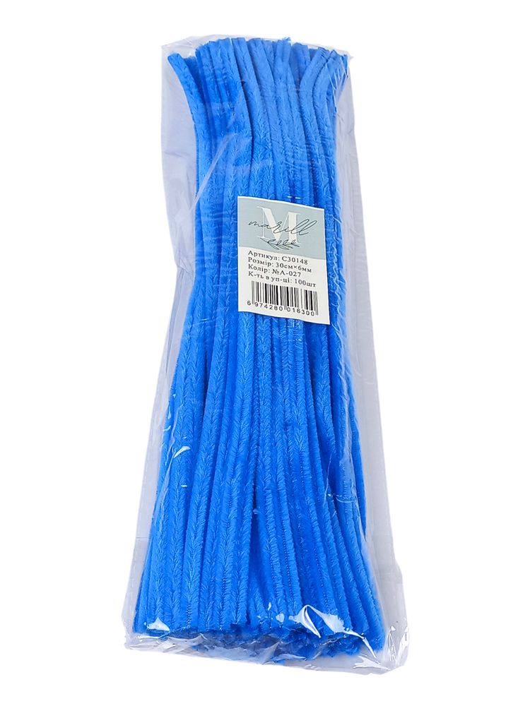 Синельная проволока, 300 х 6мм, голубой, 100 шт (C30148lightblue-A-027/T08)