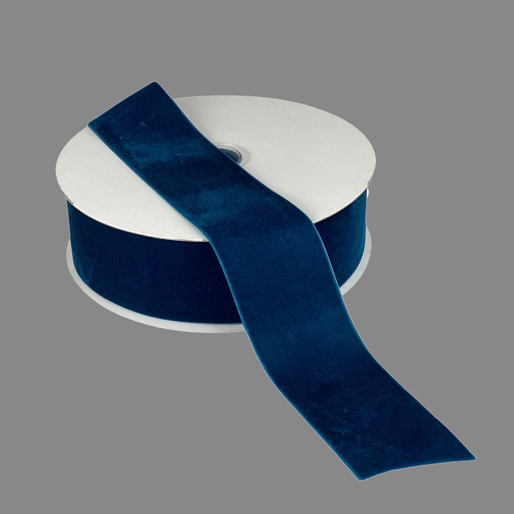 Бархатная лента  5 см (±5мм) х 20 ярдов Синий Marill (D00850- C 29)