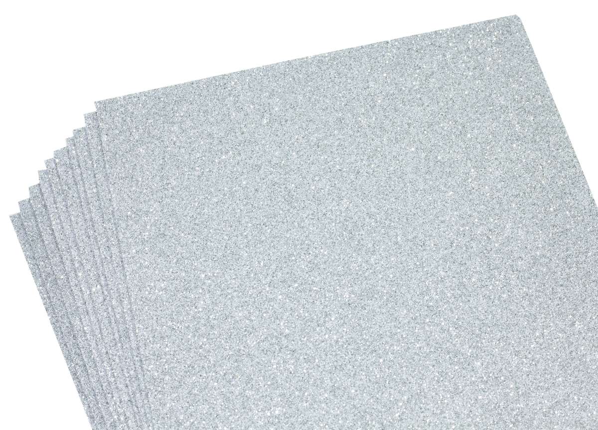 Фоаміран з глітером  1,7мм, 10 аркушів, срібло Срібний Unison (17GLA4-016)