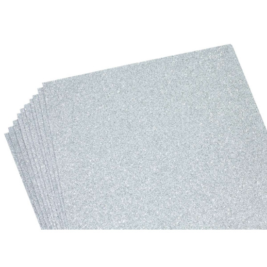 Фоаміран з глітером  1,7мм, 10 аркушів, срібло Срібний Unison (17GLA4-016)