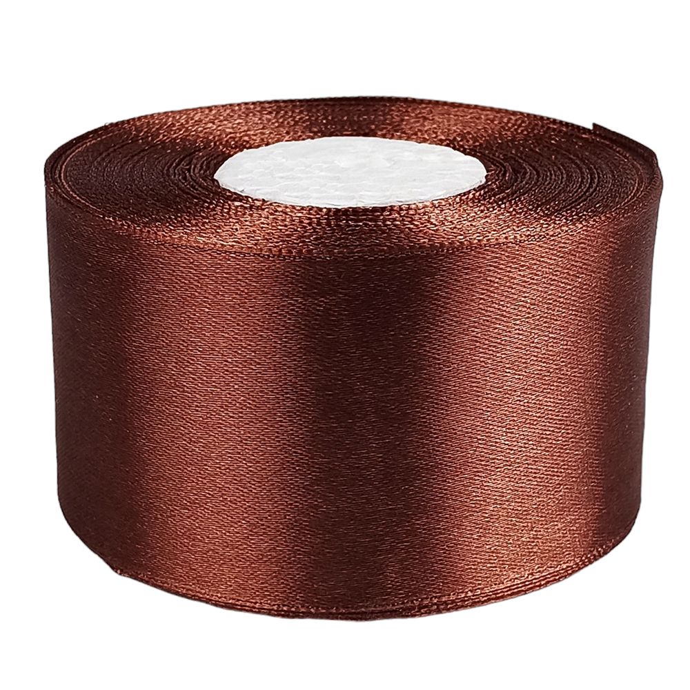 Атласна стрічка 5см (±5мм) x 33м Коричневий Marill (LA5033-31)