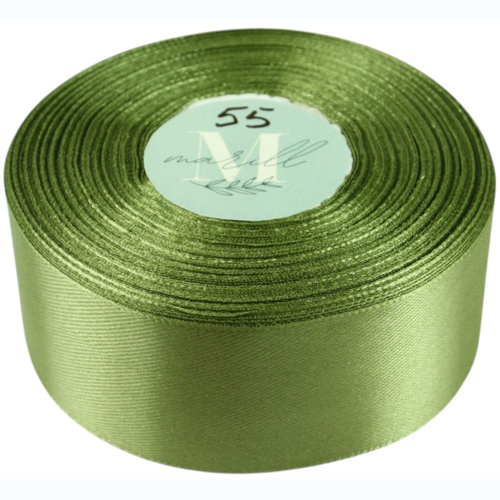 Атласна стрічка 4см (±5мм) x 33м Зелений Marill (LA4033-55)