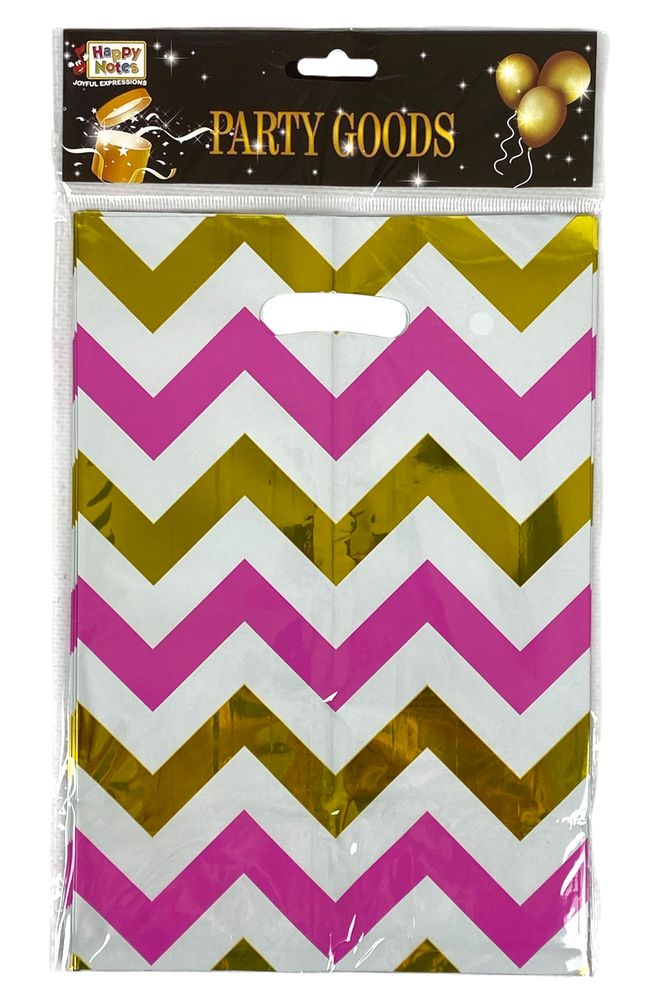 Пакеты подарочные полиэтиленовые 17 х 25см, 400мкм фольга, 10шт (10719 pink)