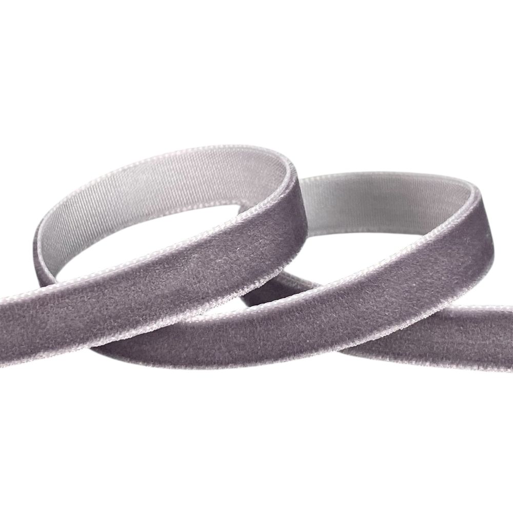 Бархатная лента  1,0 см х 50 ярдов Серый Marill (D00810- C 60)