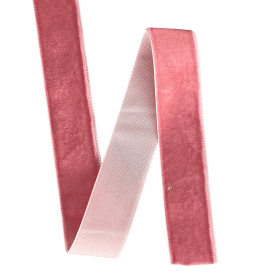 Бархатная лента  2,5 см х 50 ярдов Розовый Marill (D00825- C 76)