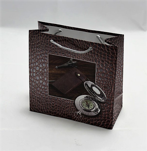 Пакет подарочный мужская серия 130гр, 16 х 16 х 8см (12шт/уп) Unison (PVM161608M)