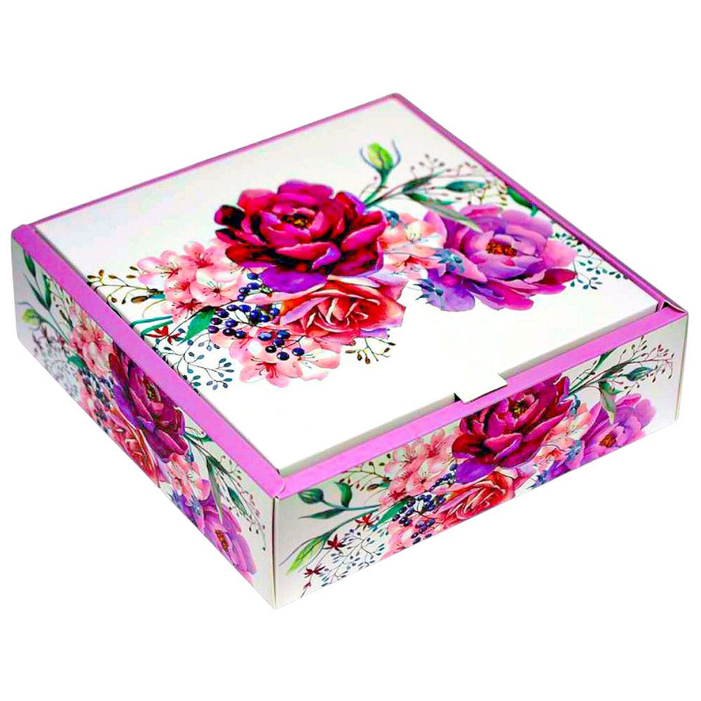 Подарункова коробка розкладна, 30 х 30 х 7,4см, 350гр  Квіти (H809-2L)