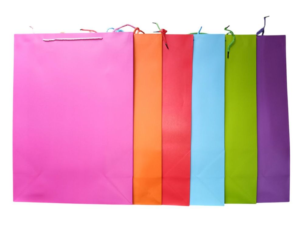 Пакет подарочный  6 цветов, 210 г, 56 x 40 x 18см (010087)