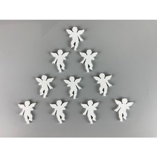 Дерев'яний ангел 2 х 3см, білий, 10шт (TK-003)