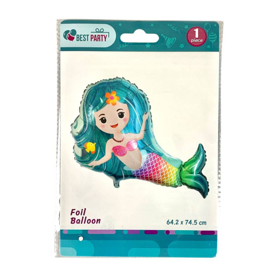 Шарик надувной фольгированный 64,2 х 74,5см Русалка (BP10853(SL-A486))