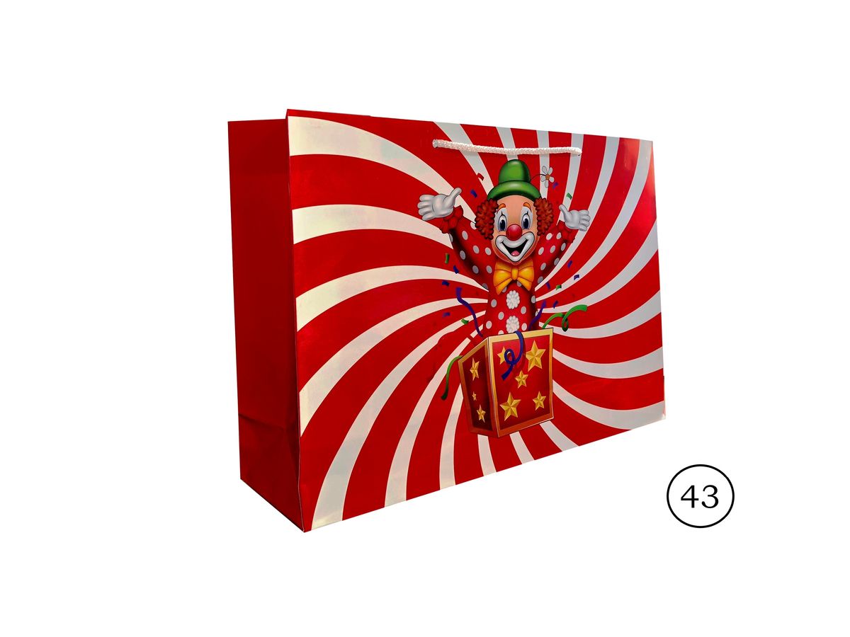 Детский пакет подарочный ламинированный 25 х 37,5 х 10 см, 170г/м2 Разноцветный Unison (W4  C)